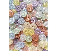 Simply Sew Crafty™ - 120 x Assorted 14mm Fruit Gum Fruitgum Baby Buttons Include 8 Assorted Colours - Pink Blue Lemon Mint White Lilac Peach Cream
