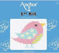 Simply Sew Crafty Anchor 1st Kit First Cross Stitch, Long Stitch, Tapestry - Children First Sewing Learner Fabric Kit (Bird - Cross Stitch)