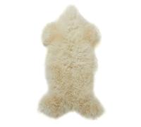 Simply Sheepskin British Rug - Ivory White Genuine Sheepskin - Ultra Soft Wool Bedside Rug, Machine Washable - Perfect for Any Room, (90-100 x 60cm)