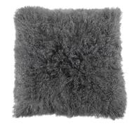 Simply Sheepskin Curly Cushion - Genuine New Zealand Sheepskin Wool Pillow - Cushion Insert Included - Durable Sofa Cushion for Sofa, Chair & Couch - 45x45cm, Grey