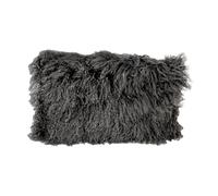 Simply Sheepskin Curly Cushion - Genuine New Zealand Sheepskin Wool Pillow - Cushion Insert Included - Durable Sofa Cushion for Sofa, Chair & Couch - 30x50cm, Grey
