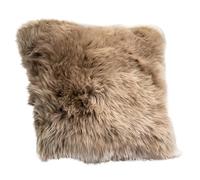 Simply Sheepskin Cushion - Genuine New Zealand Sheepskin Wool Pillow - Cushion Insert Included - Durable Sofa Cushion for Sofa, Chair & Couch - 45x45 cm, Light Brown