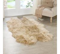 Simply Sheepskin Rug - Extra Large, Natural Single Genuine New Zealand Sheepskin - Ultra Soft Wool Bedside Rug, Machine Washable - Fluffy Sheepskin Throw - Perfect for Any Room