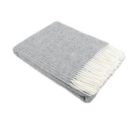 Simply Sheepskin Wool Blanket - Cable Pattern Grey Wool Blanket - Jacquard woven - New Zealand Wool Throw 140x200 cm