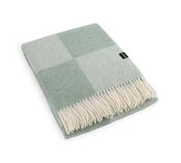Simply Sheepskin Wool Blanket - Checkerboard Green Wool Blanket - Jacquard woven - New Zealand Wool Throw 140x200 cm