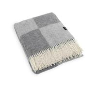 Simply Sheepskin Wool Blanket - Checkerboard Grey Wool Blanket - Jacquard woven - New Zealand Wool Throw 140x200 cm