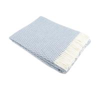 Simply Sheepskin Wool Blanket - Hoop Pattern Blue Wool Blanket - Jacquard woven - New Zealand Wool Throw 140x200 cm
