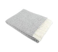 Simply Sheepskin Wool Blanket - Hoop Pattern Grey Wool Blanket - Jacquard woven - New Zealand Wool Throw 140x200 cm