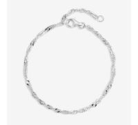 Simply Silver Sterling Silver 925 Polished Twist Chain Bracelet One Size Silver