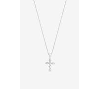 Simply Silver Women's 925 Sterling Silver Cubic Zirconia Cross Necklace - Gift Pouch Simply Silver Silver One Size