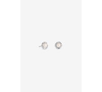 Simply Silver Women's 925 Sterling Silver Cubic Zirconia Pearl Halo Twist Stud