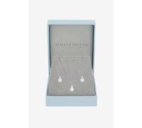 Simply Silver Women's 925 Sterling Silver Freshwater Pearl Set - Gift Box
