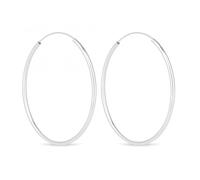 Simply Silver Women's Sterling Silver 925 50mm Sleeper Hoop Earrings Simply Silver Silver One Size