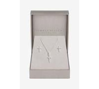 Simply Silver Women's Sterling Silver 925 Cubic Zirconia Cross Set - Gift Boxed Simply Silver Silver One Size