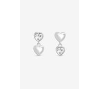 Simply Silver Sterling Silver 925 Cubic Zirconia Heart Drop Earrings Silver One Size