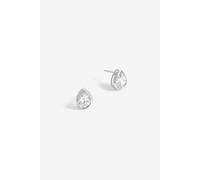 Sterling Silver 925 Cubic Zirconia Large Pear Drop Stud Earrings Simply Silver Silver One Size