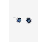 Simply Silver Women's Sterling Silver 925 Cubic Zirconia Sapphire Halo Stud Earrings Simply Silver Silver One Size
