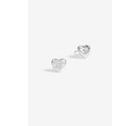 Simply Silver Sterling Silver 925 Cubic Zirconia Scattered Stone Heart Stud Earrings Silver One Size