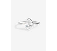 Simply Silver Sterling Silver 925 Cubic Zirconia Solitaire Pear Ring Silver XL