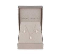 Simply Silver Sterling Silver 925 Freshwater Pearl Set - Gift Boxed Silver