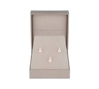Simply Silver Sterling Silver 925 Freshwater Pearl Set - Gift Boxed Silver One Size