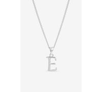 Simply Silver Sterling Silver 925 Initial Pendant - E Silver One Size