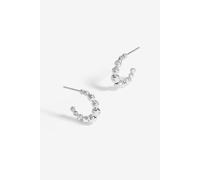 Simply Silver Sterling Silver 925 Polished And Beaded Hoop Earrings Silver One Size