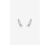 Simply Silver Women's Sterling Silver 925 Polished & Cubic Zirconia Heart Climber Earrings Simply Silver Silver One Size