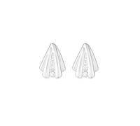 Simply Silver Sterling Silver 925 Polished And Cubic Zirconia Shell Stud Earrings Silver One Size