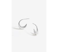 Simply Silver Sterling Silver 925 Polished Curved Hoop Earrings Silver One Size