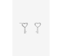Simply Silver Sterling Silver 925 Polished Heart Key Stud Earrings Silver One Size