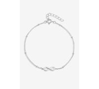 Simply Silver Sterling Silver 925 Polished Infinity Station Chain Bracelet Silver One Size
