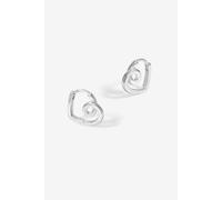 Simply Silver Sterling Silver 925 Polished Swirl Heart Hoop Earrings Silver One Size