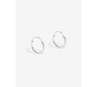 Simply Silver Women's Sterling Silver 925 Polished Textured Hoop Earrings Simply Silver Silver One Size
