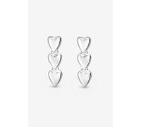 Simply Silver Sterling Silver 925 Polished Triple Heart Drop Earrings Silver