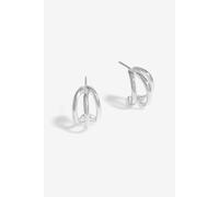 Simply Silver Women's Sterling Silver 925 Polished Triple Row Hoop Earrings Simply Silver Silver One Size
