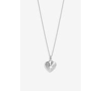 Simply Silver Sterling Silver 925 Ridged Cubic Zirconia Heart Pendant Silver One Size