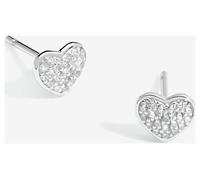 Simply Silver Women's Sterling Silver 925 Pave Heart Stud Earrings Simply Silver Silver One Size