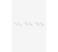 Simply Silver Women's 925 Sterling Silver Cubic Zirconia Classic Round Earrings - Pack Of 3