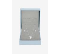 Simply Silver Women's 925 Sterling Silver Halo Heart Set - Gift Box Simply Silver Silver One Size