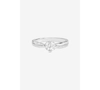 Simply Silver Women's 925 Sterling Silver Solitaire Engagement Ring - Gift Pouch | Size: Large