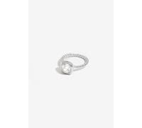Simply Silver Women's Sterling Silver 925 Beaded Polished & Cubic Zirconia Centre Ring | Size: Medium Simply Silver Silver Medium