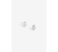 Simply Silver Women's Sterling Silver 925 Cubic Zirconia Hamsa Hand Stud Earrings Simply Silver Silver One Size