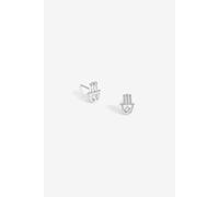 Simply Silver Women's Sterling Silver 925 Cubic Zirconia Hamsa Hand Stud Earrings Simply Silver Silver One Size