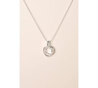 Simply Silver Women's Sterling Silver 925 Hammered Molten Double Ring Pendant Simply Silver Silver One Size