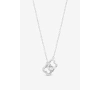 Simply Silver Women's Sterling Silver 925 Pave Clover Interlink Necklace Simply Silver Silver One Size