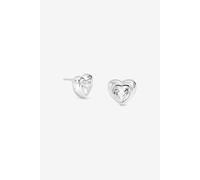 Simply Silver Women's Sterling Silver 925 Polished Cubic Zirconia Centre Heart Stud Earrings Simply Silver Silver One Size