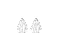 Simply Silver Women's Sterling Silver 925 Polished & Cubic Zirconia Shell Stud Earrings Simply Silver Silver One Size
