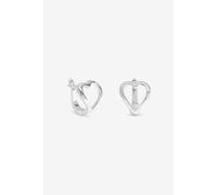 Simply Silver Women's Sterling Silver 925 Polished Heart Hoop Earrings Simply Silver Silver One Size