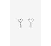 Simply Silver Sterling Silver 925 Polished Heart Key Stud Earrings Silver One Size